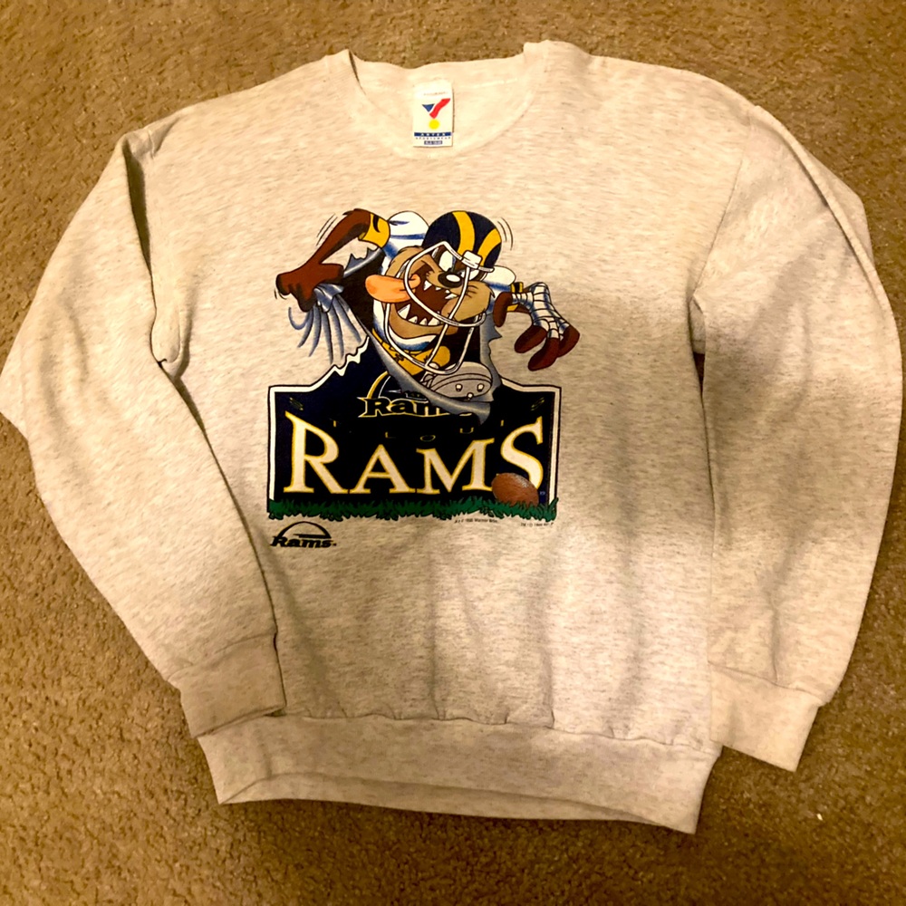Vintage Women's XL St. Louis Rams Taz Sweatshirt 1995 NFL/Warner Bros